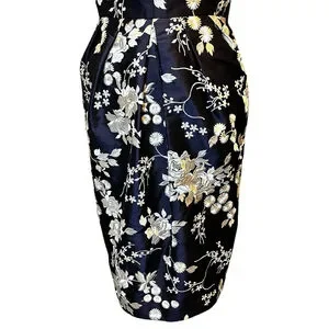 Floral Embroidered V Neck Cocktail Dress main image 1